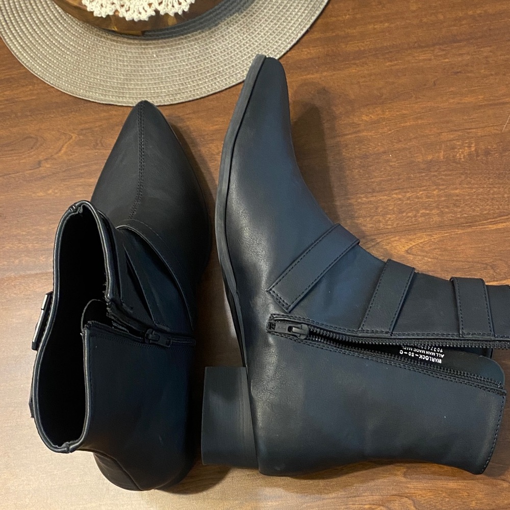 DEMONIA WARLOCK-50-C Men's Black Leather Ankle Boots size 14 - Picture 4 of 8